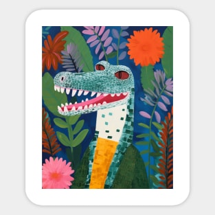 Crocodile and flowers Sticker